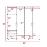 Closet Dassel Nogal y Wengue 200x200cm Con Dos Cajones y Tres Entrepaños - CLOSETS | Bylmo