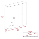 Closet Dassel Nogal y Wengue 200x200cm Con Dos Cajones y Tres Entrepaños - CLOSETS | Bylmo