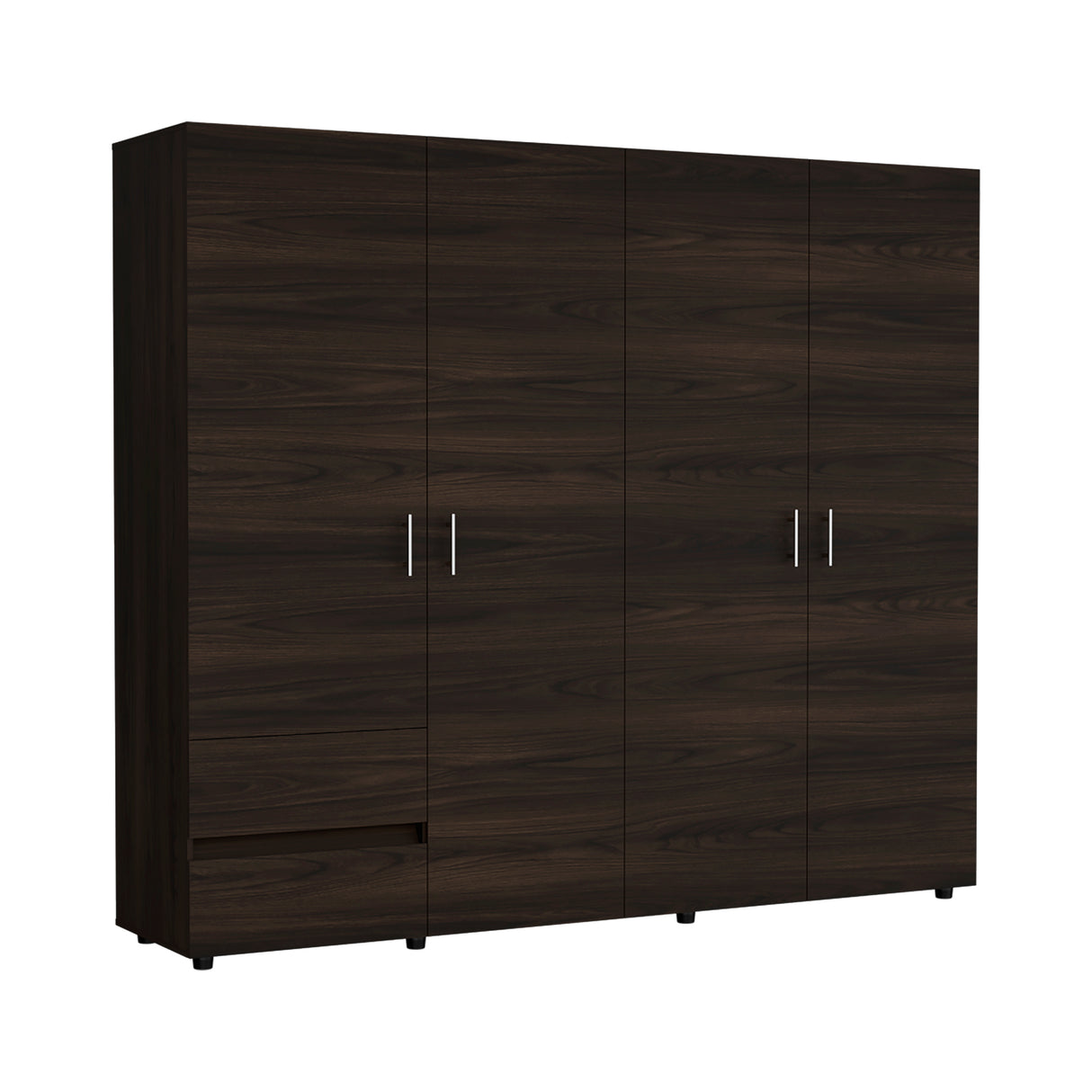 Closet Dassel Nogal y Wengue 230x200cm Con Dos Cajones y Tres Entrepaños - CLOSETS | Bylmo