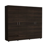 Closet Dassel Nogal y Wengue 230x200cm Con Dos Cajones y Tres Entrepaños - CLOSETS | Bylmo