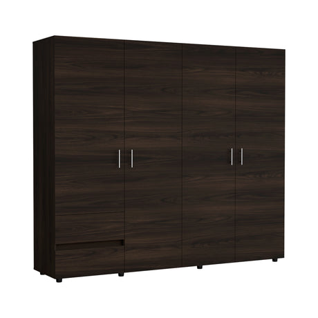 Closet Dassel Nogal y Wengue 230x200cm Con Dos Cajones y Tres Entrepaños - CLOSETS | Bylmo