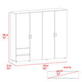 Closet Dassel Nogal y Wengue 230x200cm Con Dos Cajones y Tres Entrepaños - CLOSETS | Bylmo