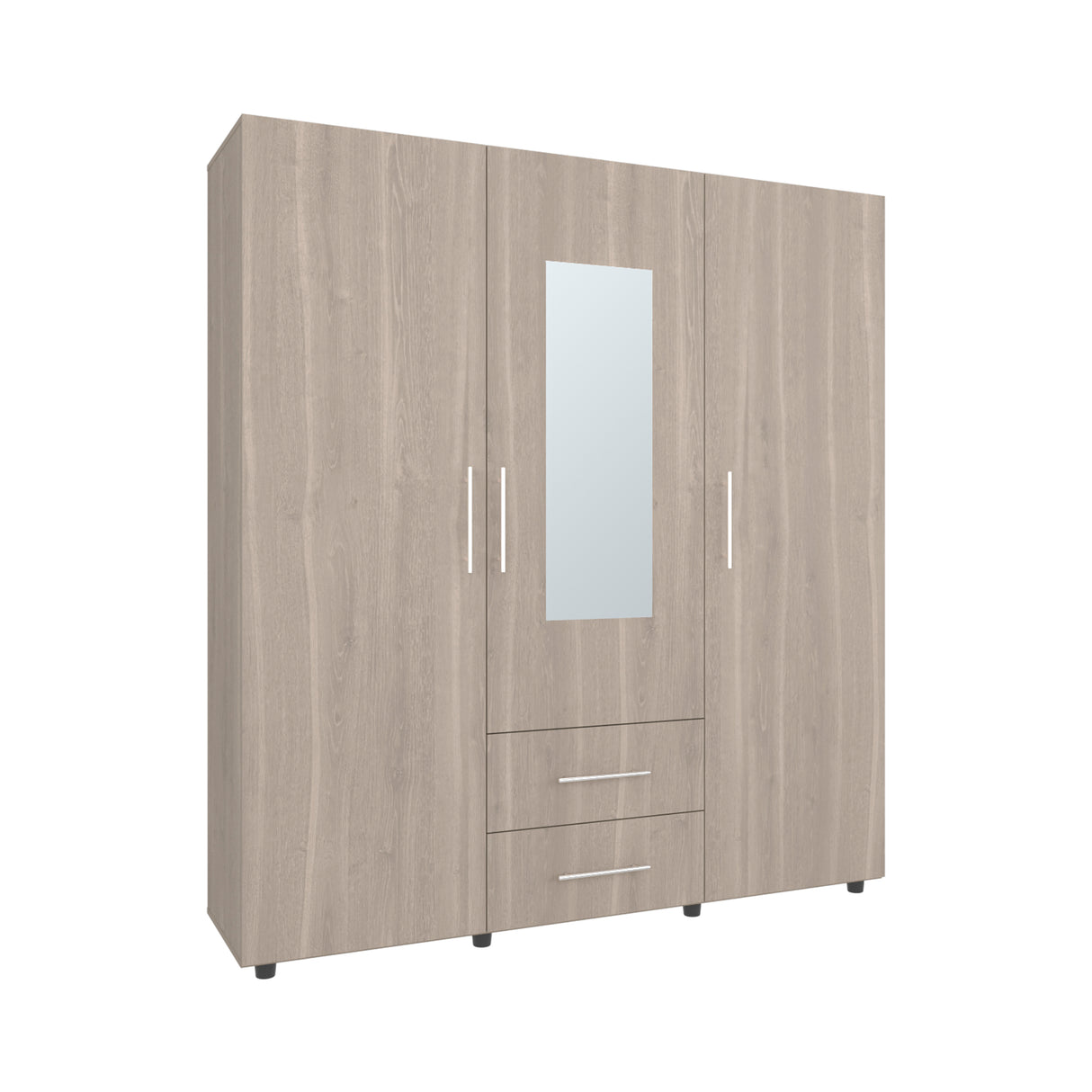 Closet Grayson Bardolino y Blanco 180x200cm Con Dos Cajones y Tres Entrepaños y Espejo - CLOSETS | Bylmo