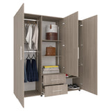 Closet Grayson Bardolino y Blanco 180x200cm Con Dos Cajones y Tres Entrepaños y Espejo - CLOSETS | Bylmo