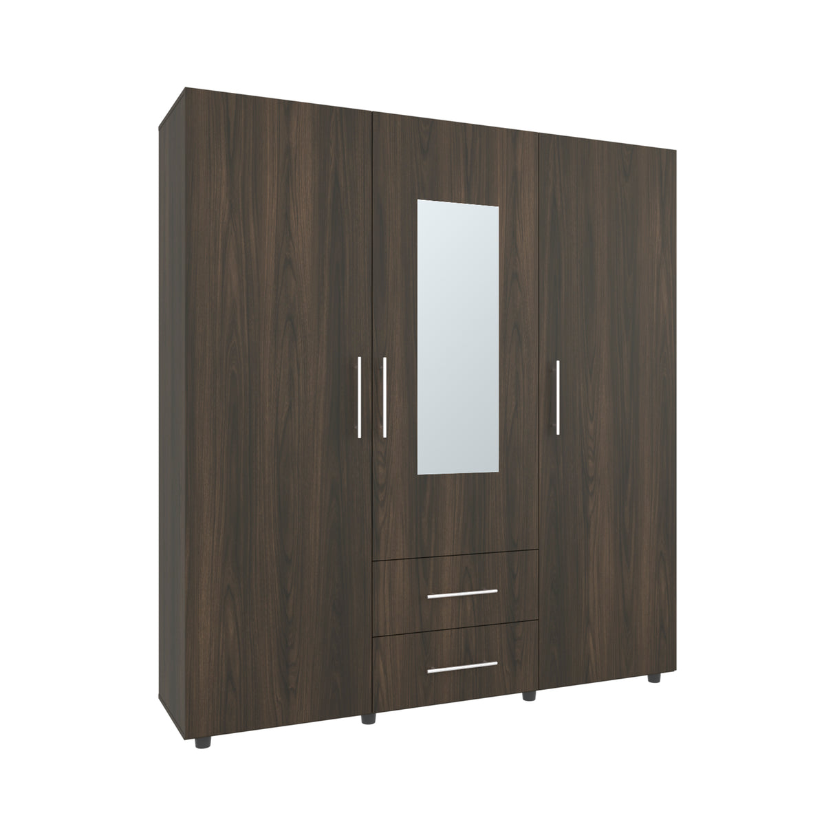 Closet Grayson Nogal y Wengue 180x200cm Con Dos Cajones y Tres Entrepaños y Espejo - CLOSETS | Bylmo