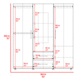 Closet Grayson Nogal y Wengue 180x200cm Con Dos Cajones y Tres Entrepaños y Espejo - CLOSETS | Bylmo