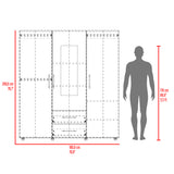 Closet Grayson Nogal y Wengue 180x200cm Con Dos Cajones y Tres Entrepaños y Espejo - CLOSETS | Bylmo