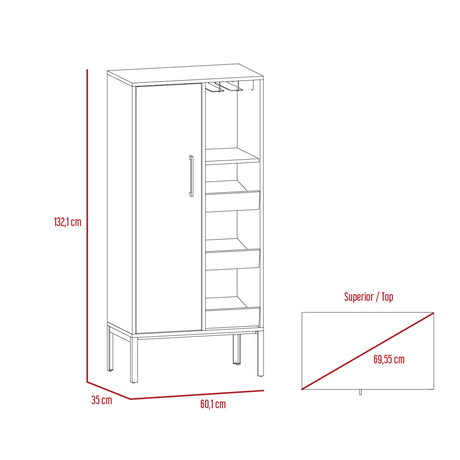 Bar Soho Bellota 60.1x132.1cm Con Tres Portabotellas - BARES | Bylmo