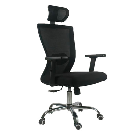 Silla Gerencial Shanghai 2024 Negro 66x111cm Con Espaldar Soporte Lumbar y Apoyacabezas - SILLAS DE OFICINA | Bylmo