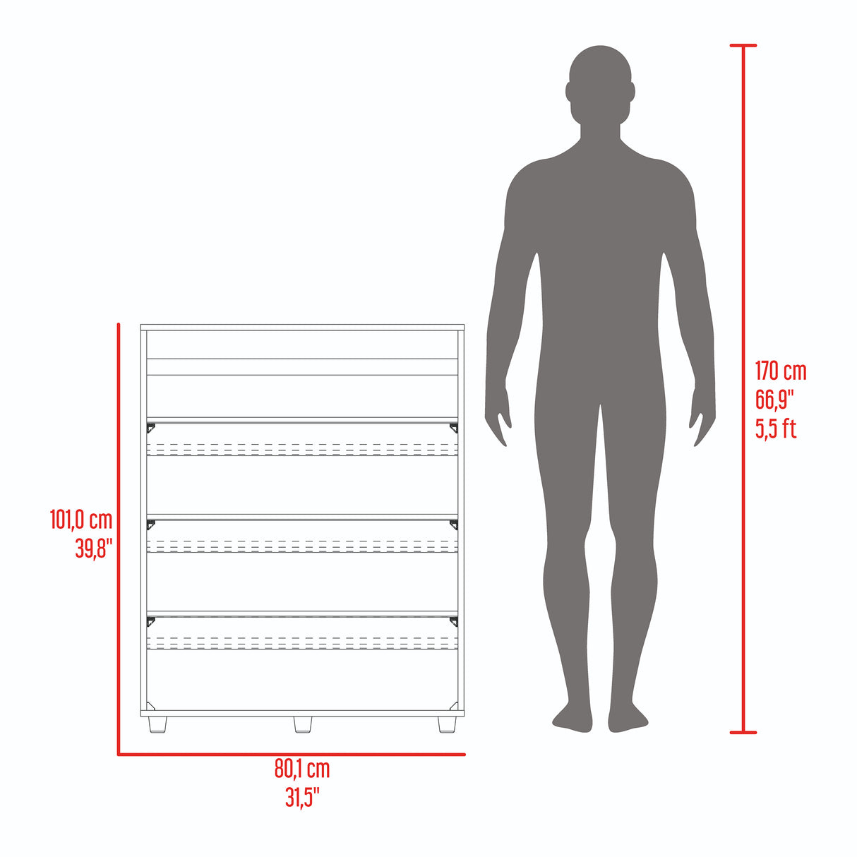 Zapatero Vertical Barilo Fresno Europeo y Wengue 80.1x101cm Para Diez Pares - ZAPATEROS | Bylmo