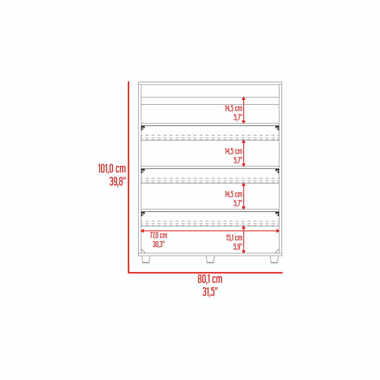 Zapatero Vertical Barilo Fresno Europeo y Wengue 80.1x101cm Para Diez Pares - ZAPATEROS | Bylmo