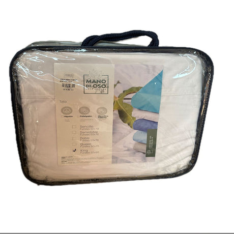 Juego de Sabanas Fondo Entero Blanco Para Cama Doble 140 X 190 Cm Antifluido - SABANAS | Bylmo