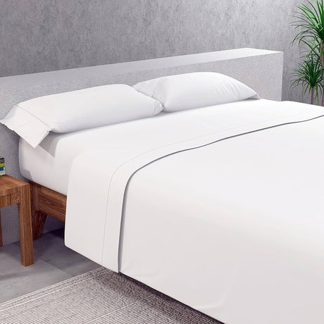 Juego de Sabanas Fondo Entero Blanco Para Cama Doble 140 X 190 Cm Antifluido - SABANAS | Bylmo