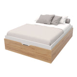 Cama Baúl Emily Duna y Blanco 150x45cm Para Colchón Doble 140 X 200 CM - CAMAS | Bylmo