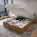 Cama Baúl Emily Duna y Blanco 150x45cm Para Colchón Doble 140 X 200 CM - CAMAS | Bylmo
