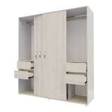 Closet Berlin Niebla y Blanco 180x200cm Con Cuatro Cajones y Dos Entrepaños - CLOSETS | Bylmo