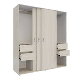 Closet Berlin Niebla y Blanco 180x200cm Con Cuatro Cajones y Dos Entrepaños - CLOSETS | Bylmo