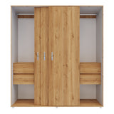Closet Berlin Duna y Blanco 180x200cm Con Cuatro Cajones y Dos Entrepaños - CLOSETS | Bylmo