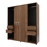 Closet Berlin Gales y Wengue 180x200cm Con Cuatro Cajones y Dos Entrepaños - CLOSETS | Bylmo