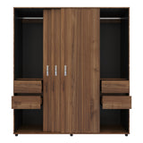 Closet Berlin Gales y Wengue 180x200cm Con Cuatro Cajones y Dos Entrepaños - CLOSETS | Bylmo