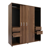 Closet Berlin Gales y Wengue 180x200cm Con Cuatro Cajones y Dos Entrepaños - CLOSETS | Bylmo