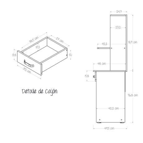 Centro de Computo Cordoba Gales y Negro 106x160cm Moderno - ESCRITORIOS | Bylmo