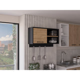 Mueble Auxiliar de Cocina Buxton Wengue y Miel 70x41.95cm Con Tres Compartimientos - BARRAS Y MUEBLES AUXILIARES | Bylmo
