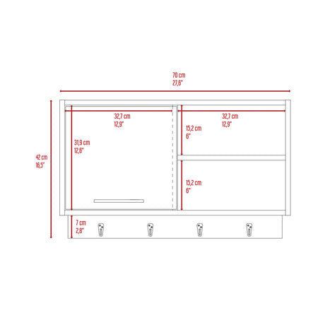 Mueble Auxiliar de Cocina Buxton Wengue y Miel 70x41.95cm Con Tres Compartimientos - BARRAS Y MUEBLES AUXILIARES | Bylmo