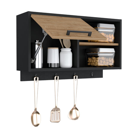 Mueble Auxiliar de Cocina Buxton Wengue y Miel 70x41.95cm Con Tres Compartimientos - BARRAS Y MUEBLES AUXILIARES | Bylmo