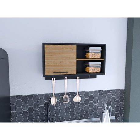 Mueble Auxiliar de Cocina Buxton Wengue y Miel 70x41.95cm Con Tres Compartimientos - BARRAS Y MUEBLES AUXILIARES | Bylmo