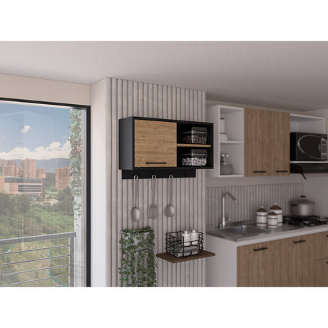 Mueble Auxiliar de Cocina Buxton Wengue y Miel 70x41.95cm Con Tres Compartimientos - BARRAS Y MUEBLES AUXILIARES | Bylmo
