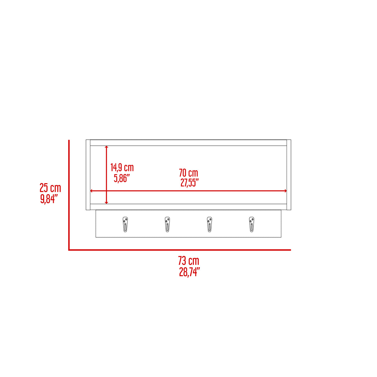 Mueble Auxiliar de Cocina Manhatan Bellota 73x25cm Con Un Compartimiento - BARRAS Y MUEBLES AUXILIARES | Bylmo