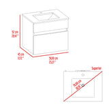 Mueble para Lavamanos Aydin Ceniza 59.1x52cm Flotante Sin Lavamanos - MUEBLES PARA LAVAMANOS | Bylmo