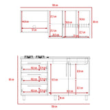 Cocina Alarcon Bellota y Blanco 150x60cm Con Mesón Estufa y Pozuelo Perforacion Derecha - COCINAS | Bylmo