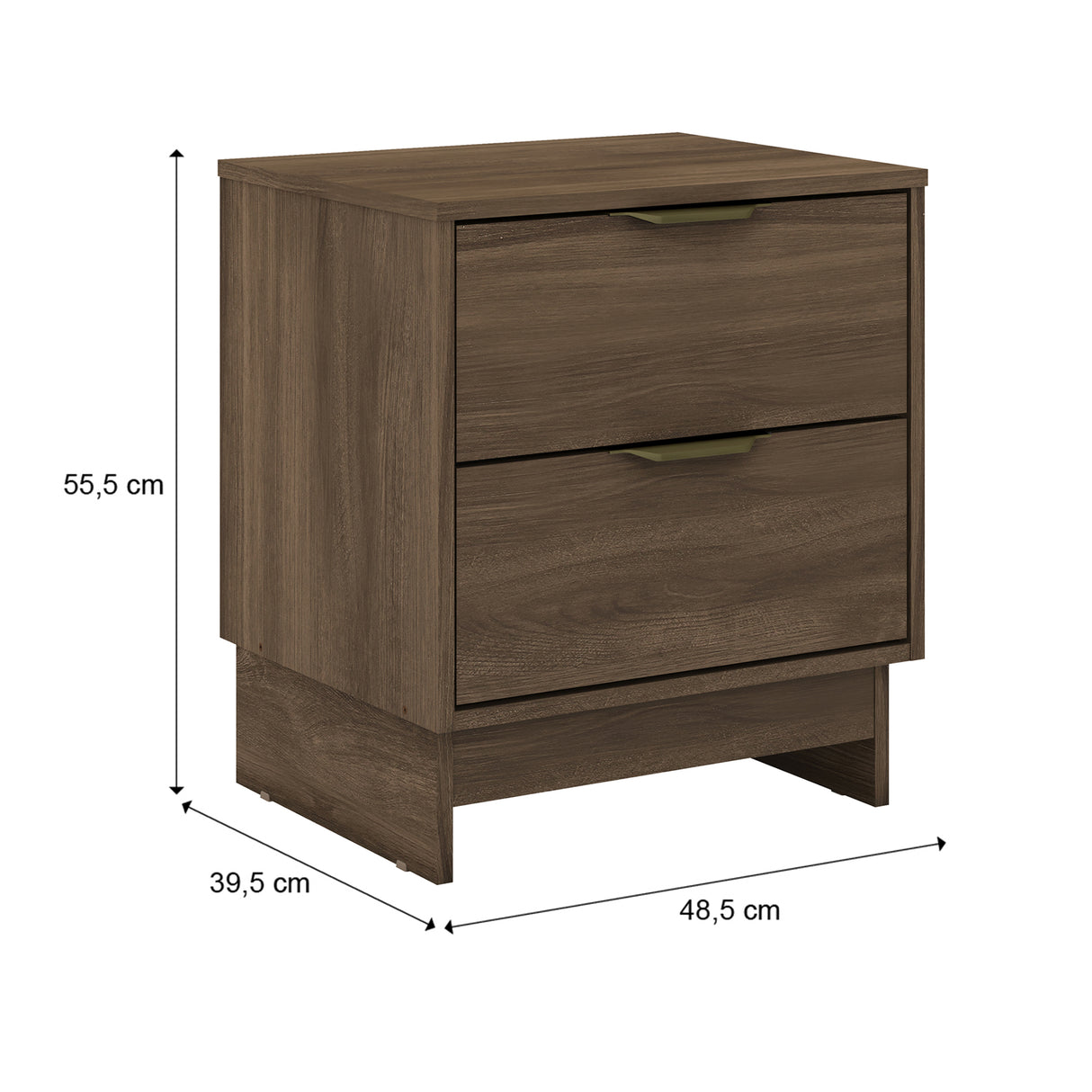 Mesa de Noche Maui Legno 49x56cm con Dos Cajones - MESAS DE NOCHE | Bylmo