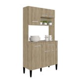 Alacena Roble 92x172cm Con Seis Puertas y Con Patas - ALACENAS Y MUEBLES MICROONDAS | Bylmo