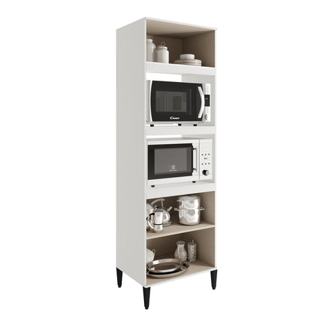 Alacena Blanco 70x220cm Con Tres Puertas y Con Patas - ALACENAS Y MUEBLES MICROONDAS | Bylmo