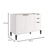 Mueble Inferior de Cocina Blanco 120x87.5cm Sin Mesón y Sin Estufa - MUEBLES INFERIORES DE COCINA | Bylmo
