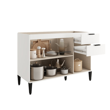 Mueble Inferior de Cocina Blanco 120x87.5cm Sin Mesón y Sin Estufa - MUEBLES INFERIORES DE COCINA | Bylmo