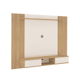 Panel de TV Roble y Blanco 176x135cm Flotante para Tv Hasta 75 Pulgadas - MUEBLES DE TV | Bylmo