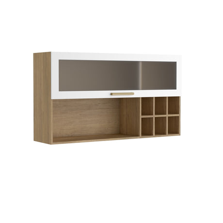 Mueble Superior de Cocina Blanco 120x67cm Con Una Puerta Traslúcida - MUEBLES SUPERIORES DE COCINA | Bylmo