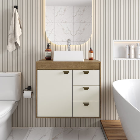 Mueble para Lavamanos Off White 70x77.2cm Sin Lavamanos y Con Tres Cajones - MUEBLES PARA LAVAMANOS | Bylmo