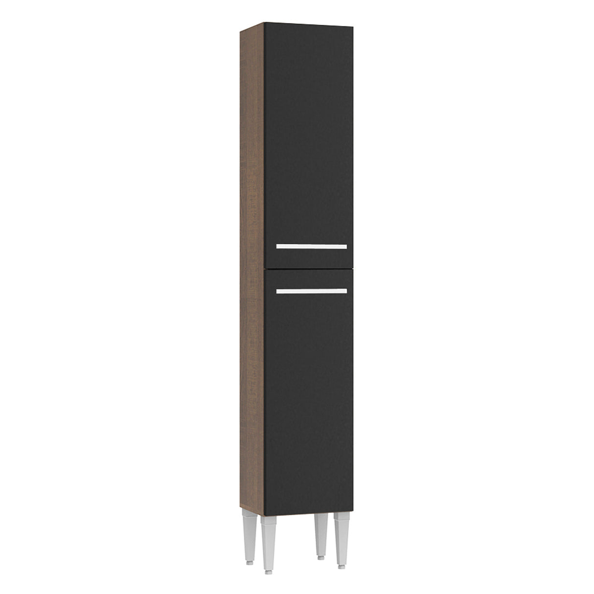 Mueble Auxiliar de Cocina Emilly Marron y Negro 32x186cm Con Patas y Mesón de Madera - BARRAS Y MUEBLES AUXILIARES | Bylmo