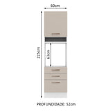 Mueble Auxiliar de Cocina Agata Blanco y Crema 60x225cm Con Patas y Mesón de Madera - BARRAS Y MUEBLES AUXILIARES | Bylmo