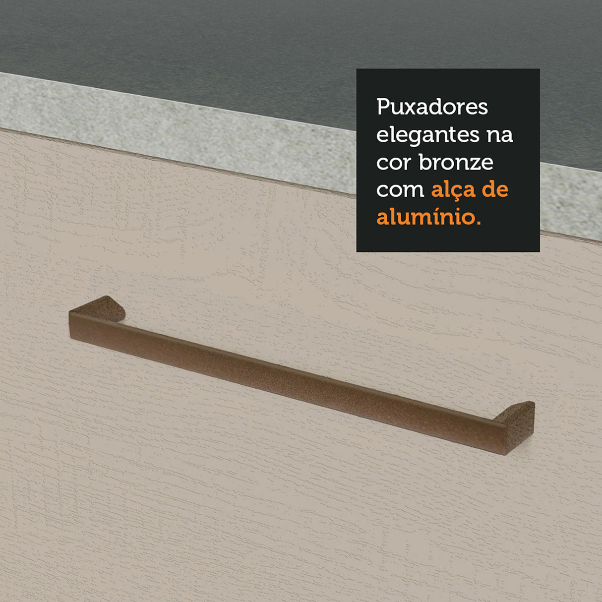 Mueble Auxiliar de Cocina Agata Blanco y Crema 60x225cm Con Patas y Mesón de Madera - BARRAS Y MUEBLES AUXILIARES | Bylmo