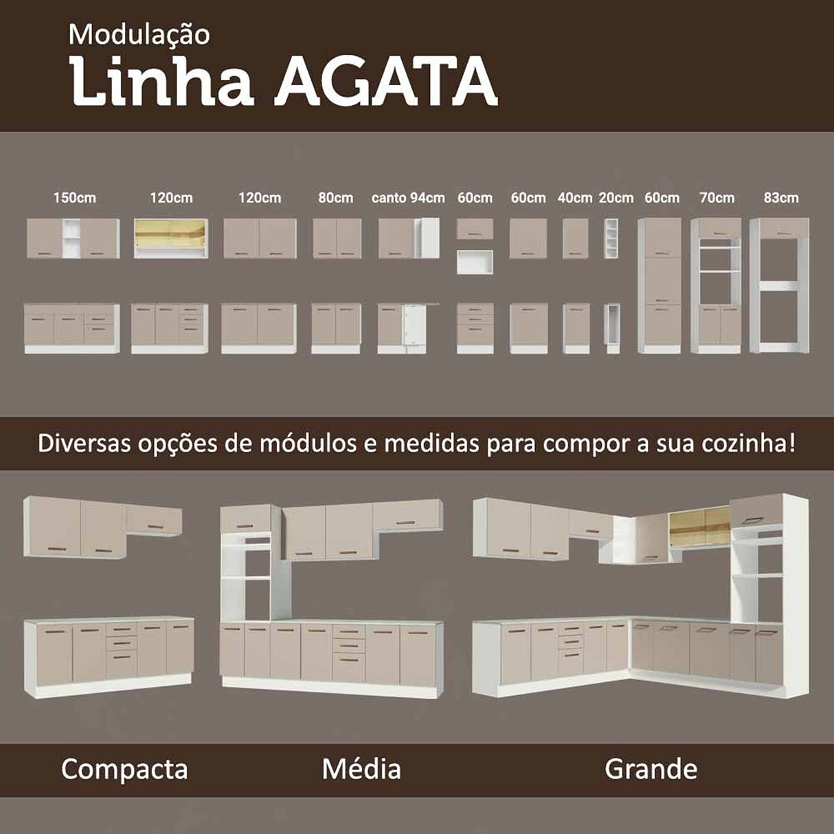 Mueble Auxiliar de Cocina Agata Blanco y Crema 60x225cm Con Patas y Mesón de Madera - BARRAS Y MUEBLES AUXILIARES | Bylmo