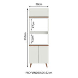 Mueble Auxiliar de Cocina reims Blanco 70x210cm Con Patas y Mesón de Madera - BARRAS Y MUEBLES AUXILIARES | Bylmo