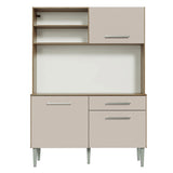 Cocina Life Marron y Crema 120x168cm con Mesón y sin Pozuelo - COCINAS | Bylmo
