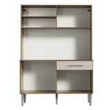 Cocina Life Marron y Crema 120x168cm con Mesón y sin Pozuelo - COCINAS | Bylmo