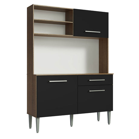 Cocina Life Marron y Negro 120x168cm con Mesón y sin Pozuelo - COCINAS | Bylmo